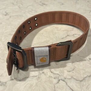 CARHARTT Nylon Wide Dog Collar Medium 15"- 20" Brown Reflective
